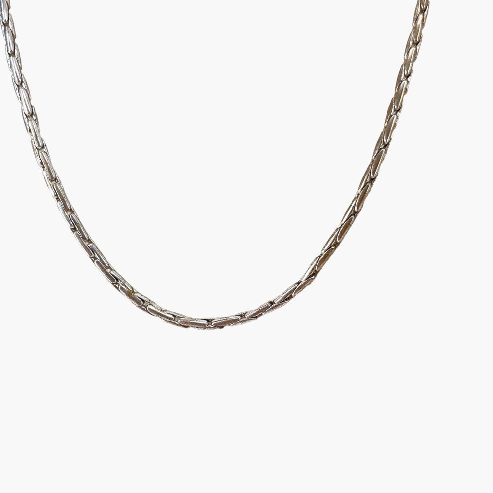 Eleven Silver Rectangle Box Chain 30 Inch - Picture 2 of 5